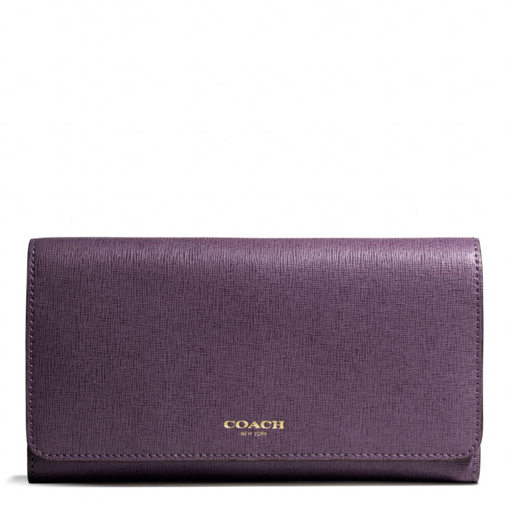 Coach Checkbook Wallet in Saffiano Leather in Purple Lyst