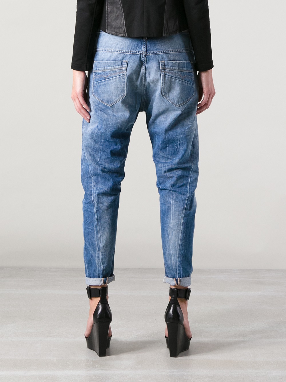 DIESEL Fayza Tapered Boyfriend Jean in Blue Lyst