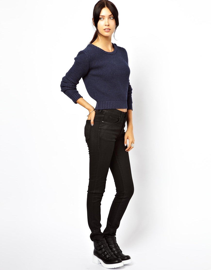 Dr. Denim Regina Coated High Waist Skinny Jeans in Black - Lyst