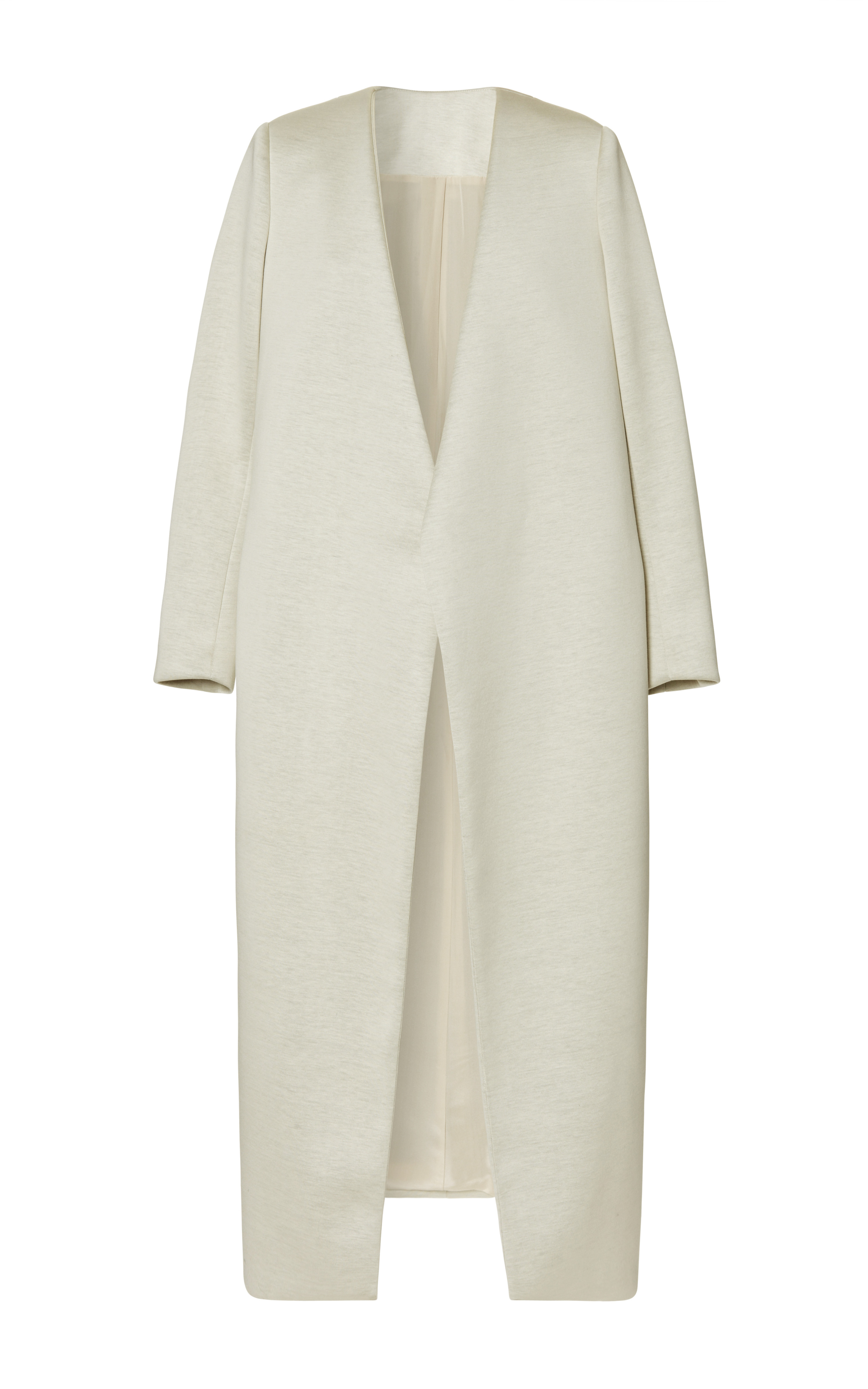 long collarless jacket