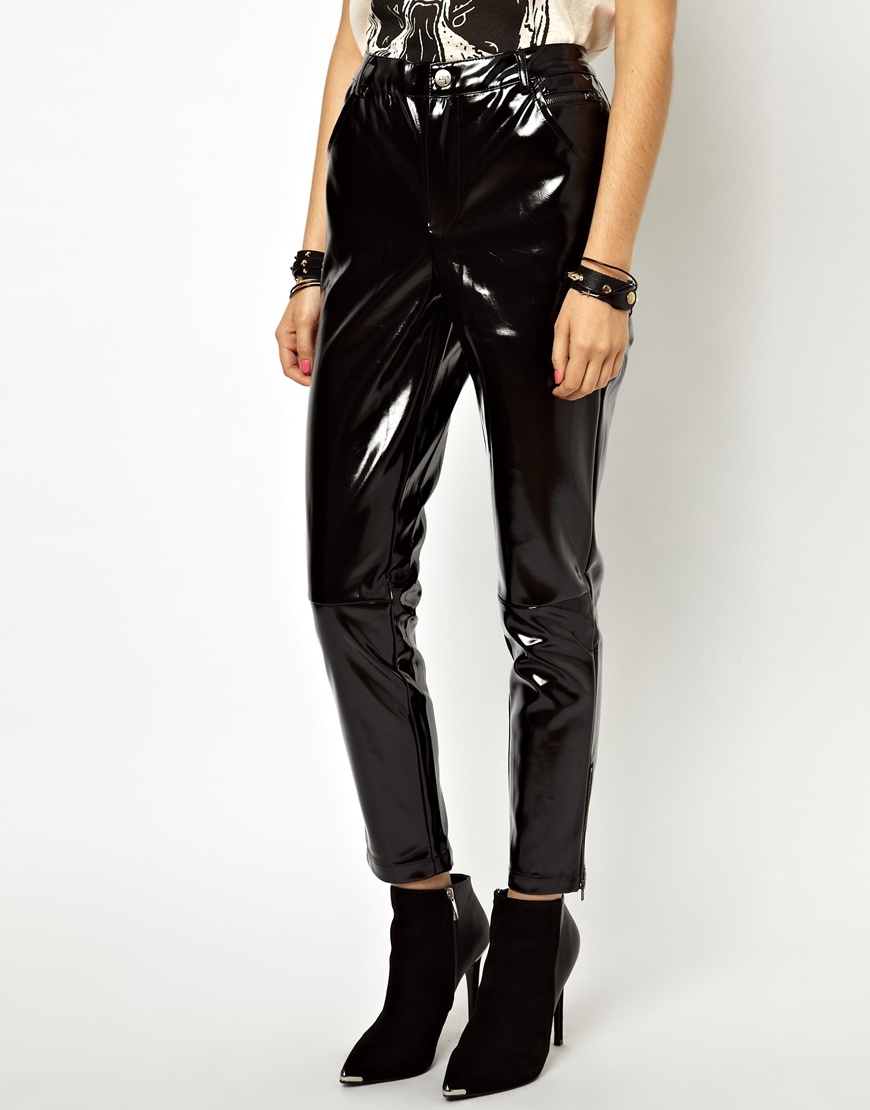Lyst Denham Evil Twin Deep End Pvc Crop Pant in Black
