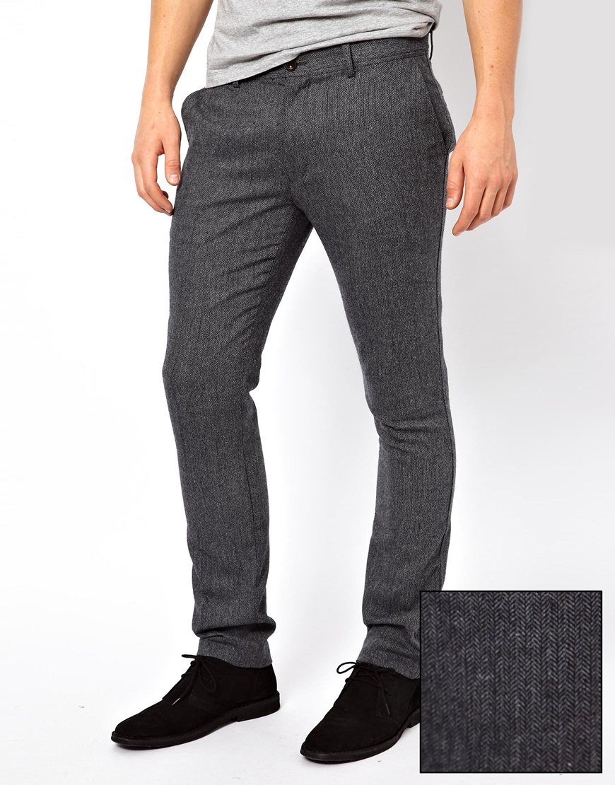 ASOS Farah Vintage Pants in Herringbone Exclusive in Grey (Gray) for ...