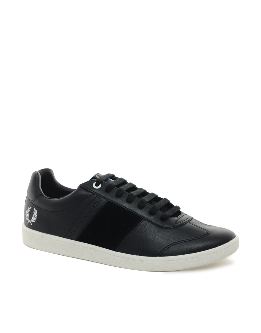 Lyst - Fred Perry Seabright Leather Sneakers in Black for Men