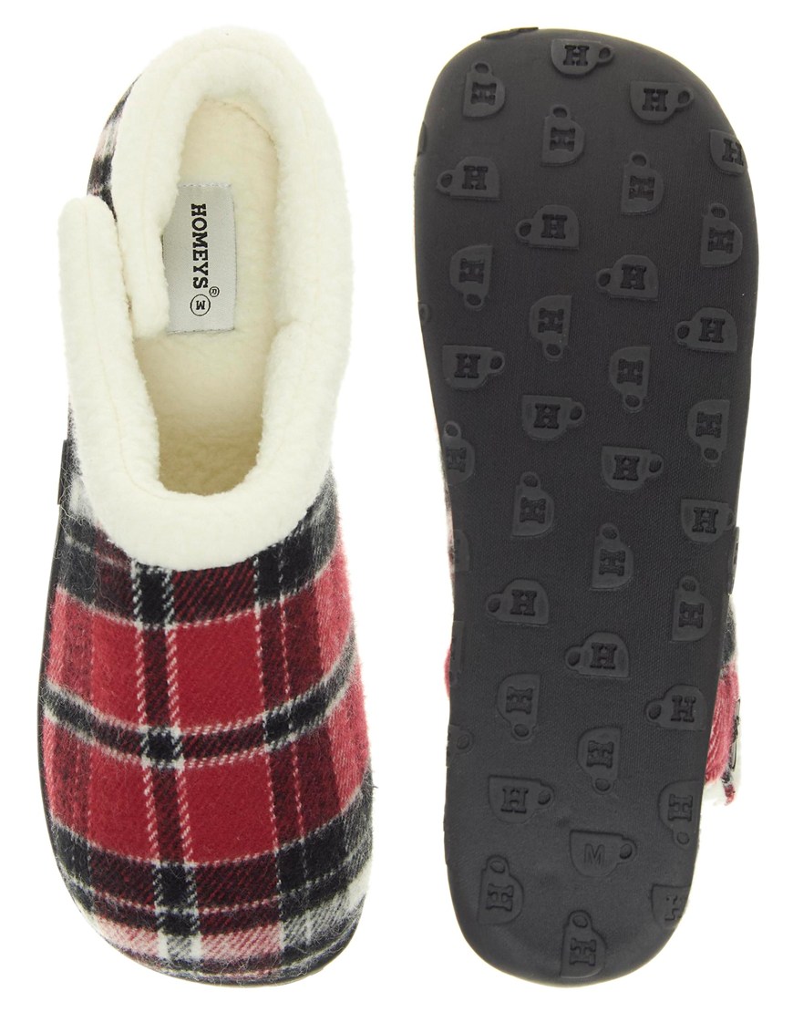 mens plaid slippers