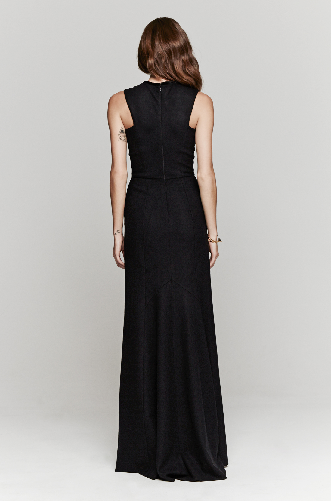 L'Agence Sleeveless Long Dress in Black - Lyst
