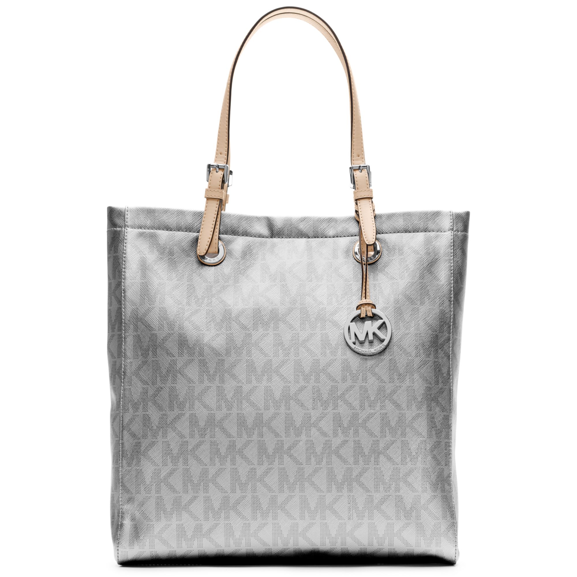 Michael Kors Kenly Large North South Tote White MK Signature