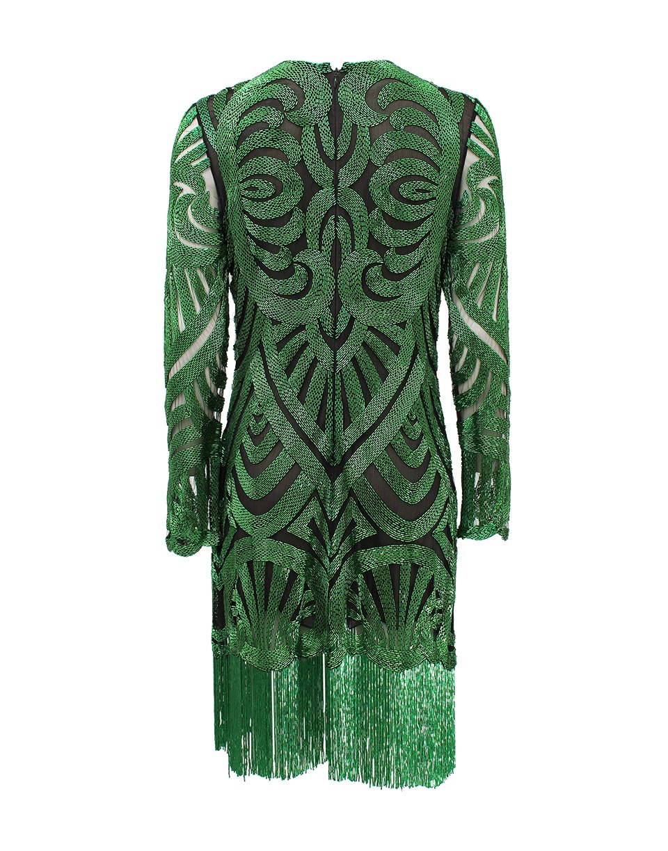 Lyst - Naeem Khan Long Sleeve Swirl Bead Dress in Green