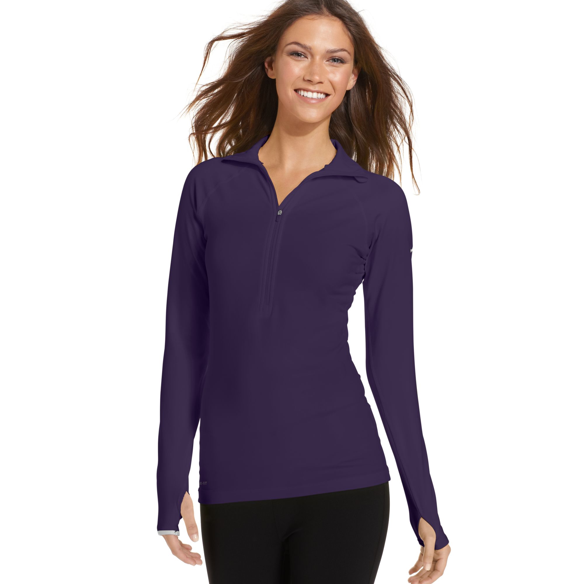 nike purple half zip