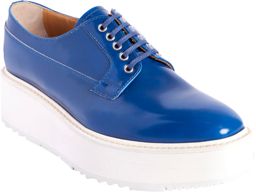 prada silver platform oxford