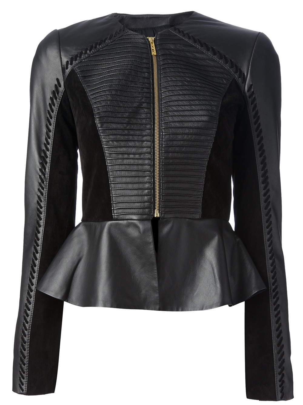 Lyst - Alice by temperley Peplum Leather Jacket in Black