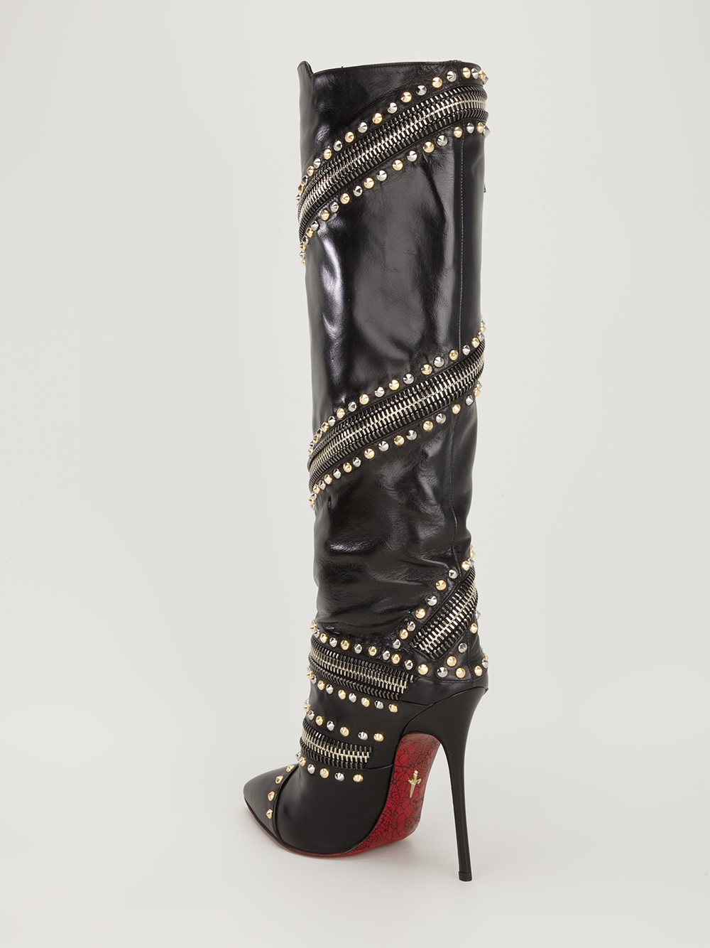 Cesare Paciotti Knee High Studded Boot in Black - Lyst