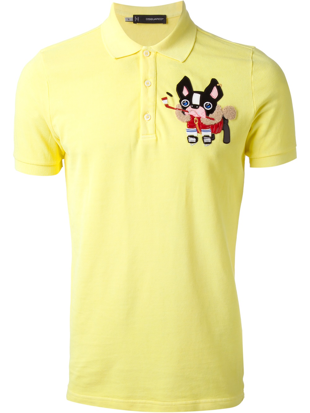 Lyst Dsquared² Appliqué Bulldog Polo Shirt in Yellow for Men
