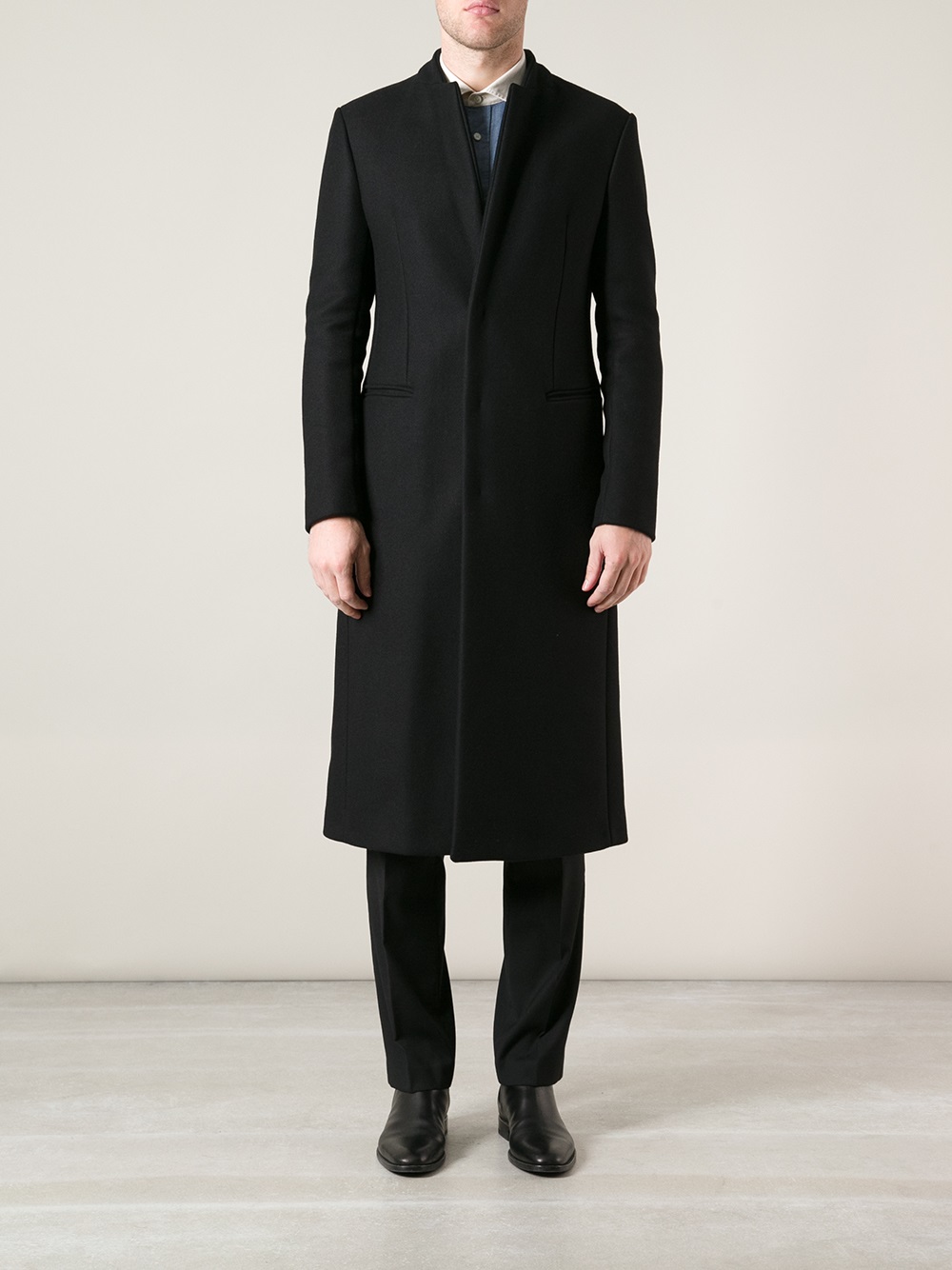 Formal Long Coat in Black for Men - Lyst