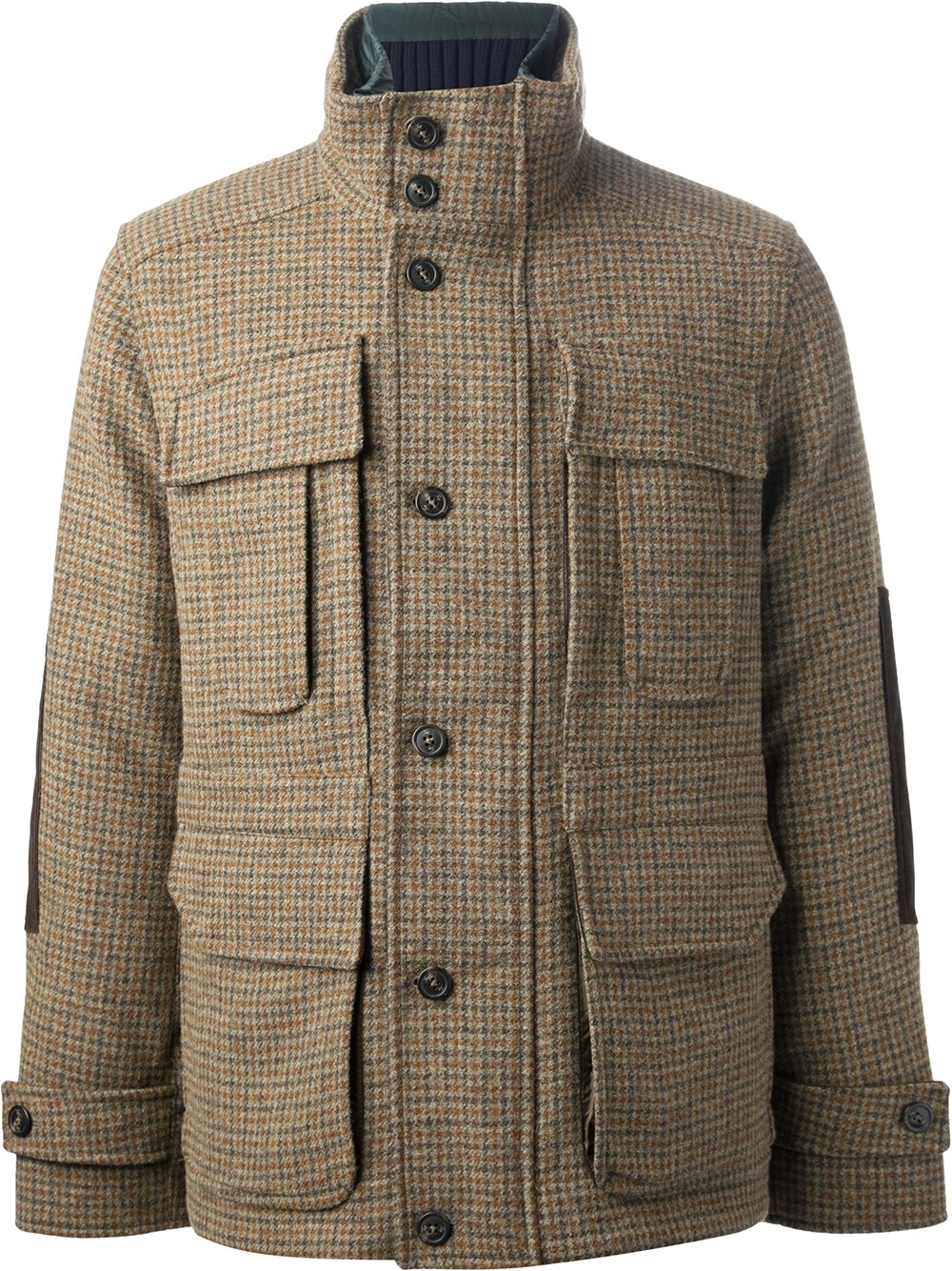 Fay Tweed Buttoned Jacket in Green for Men | Lyst