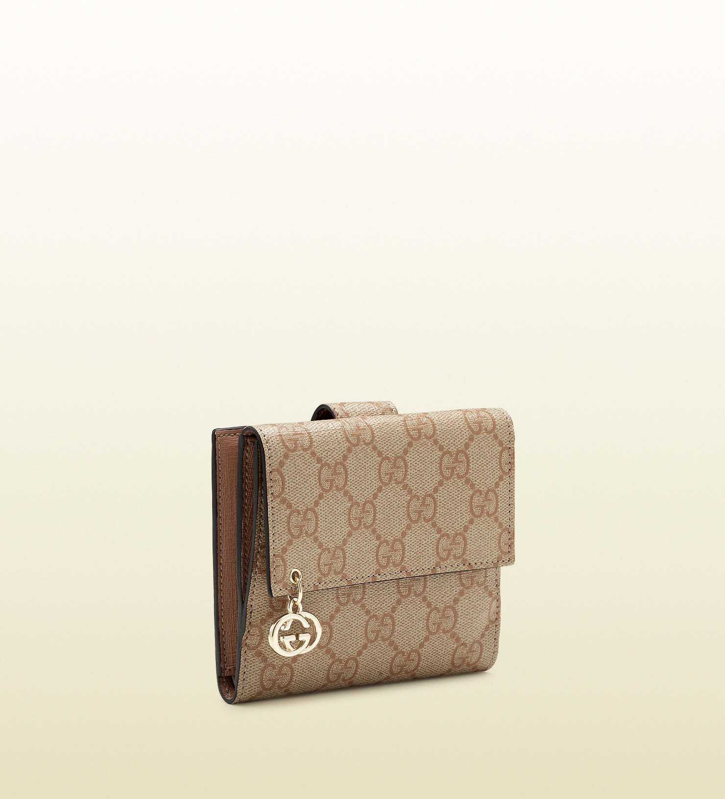 Gucci GG Supreme Canvas French Flap Wallet in Beige (Natural) Lyst