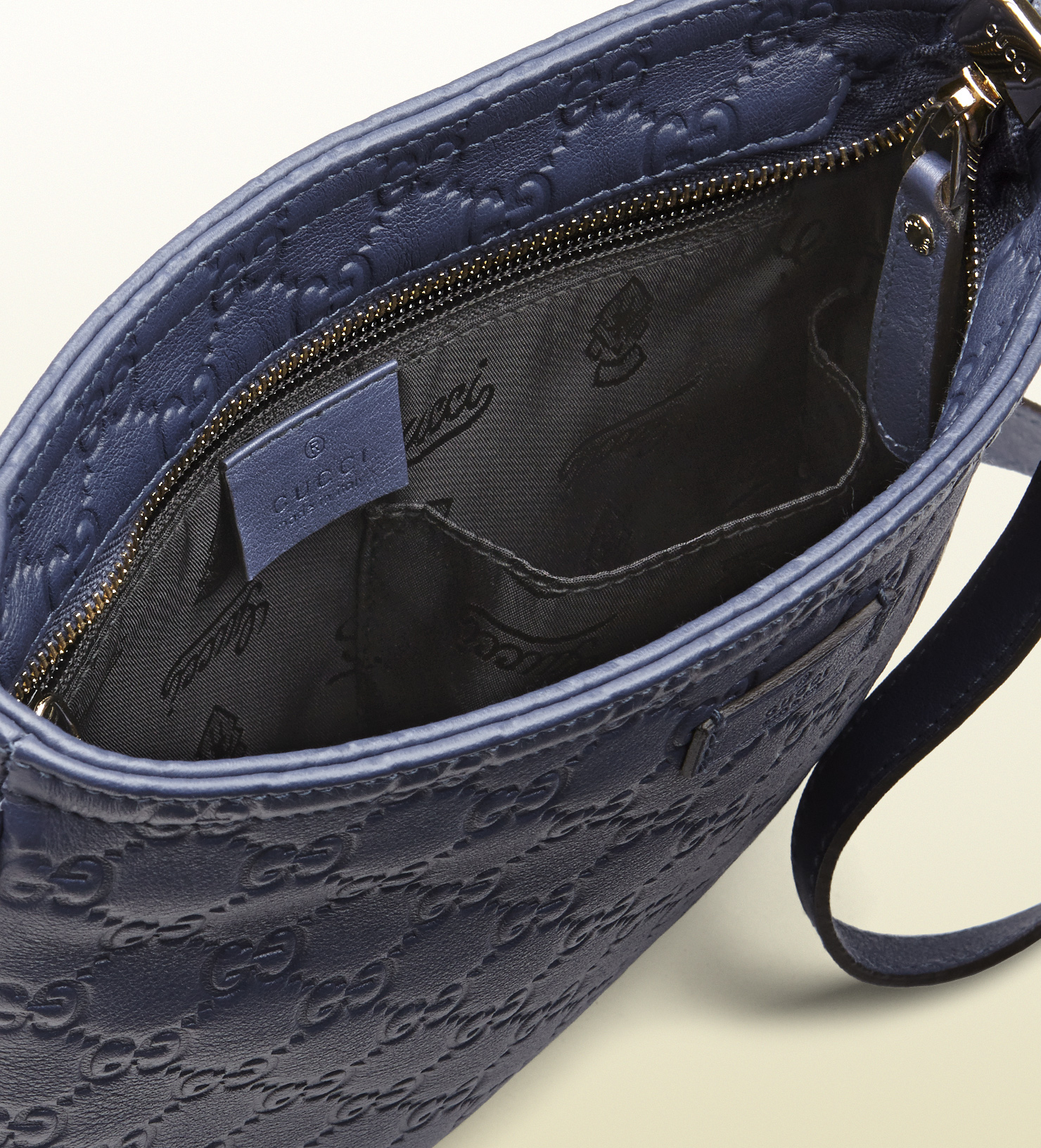 Gucci Blue Ssima Leather Cross Body Messenger Bag for Men Lyst