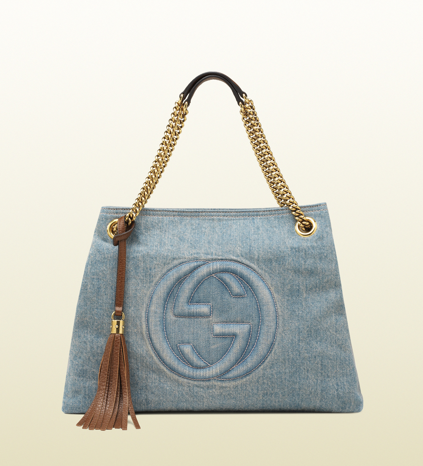 Gucci Soho Denim Shoulder Bag in Blue | Lyst