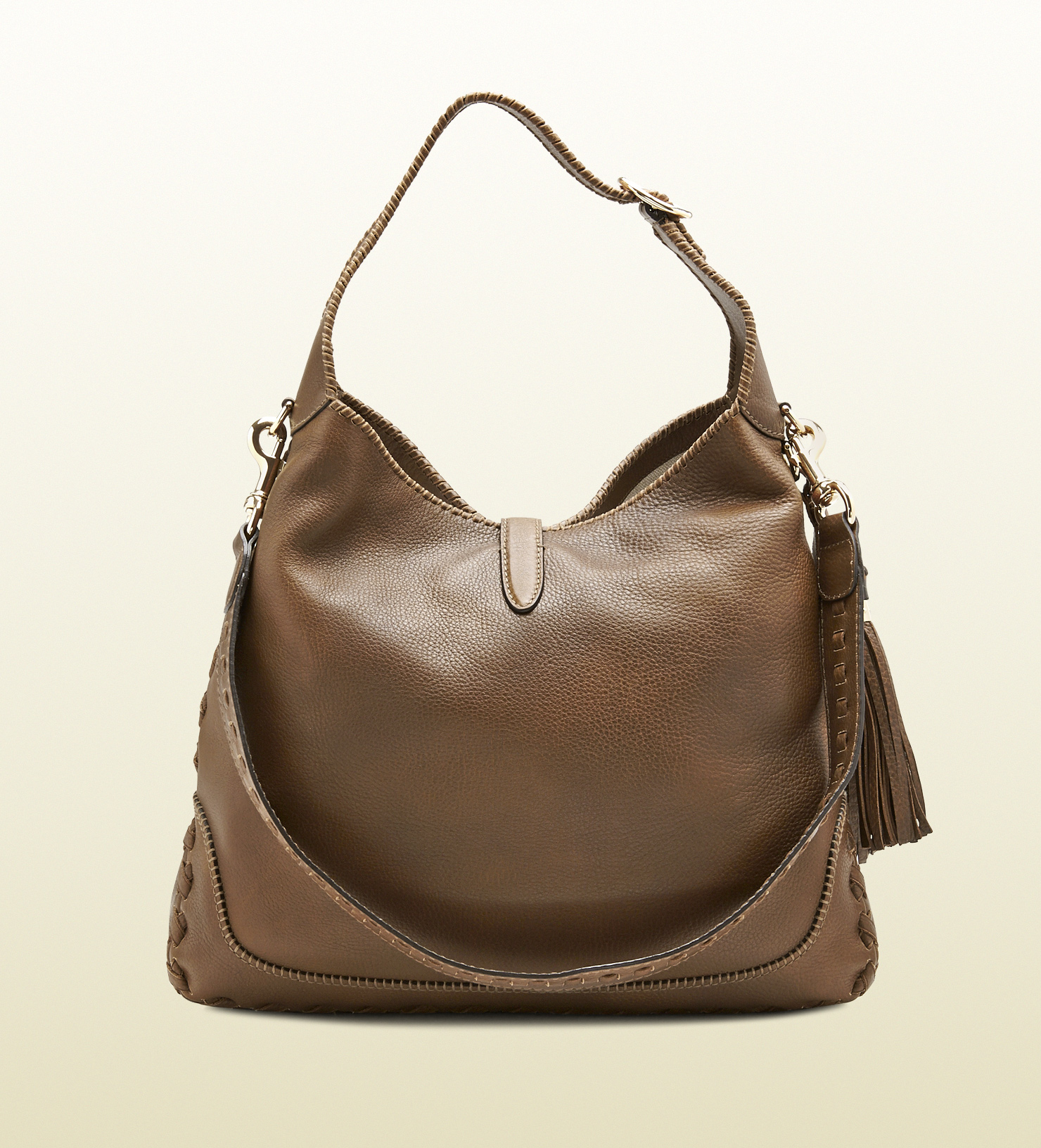 Gucci New Jackie Leather Shoulder Bag in Brown - Lyst