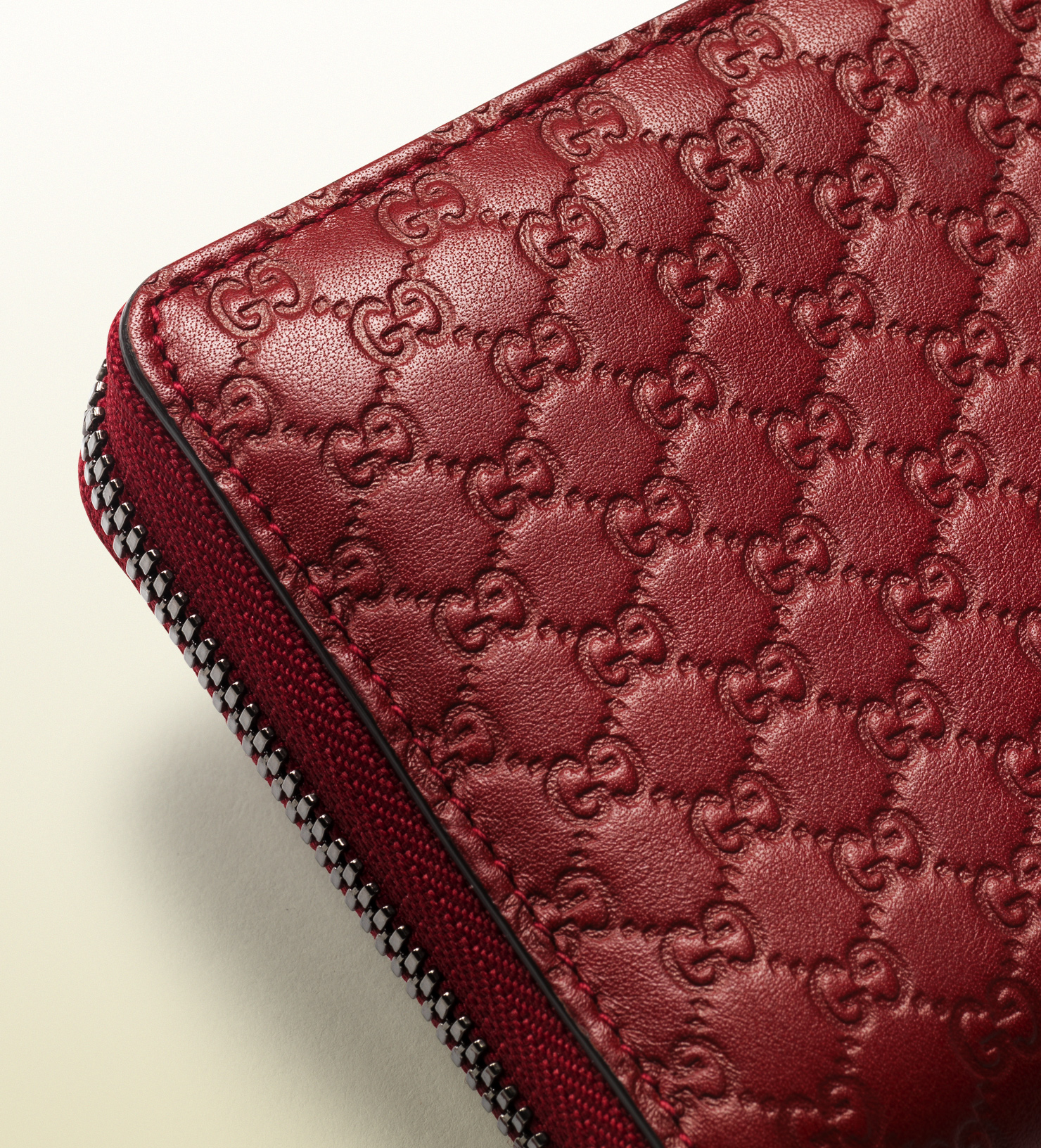 Gucci Microssima Leather Zip Around Wallet in Red (Brown) for Men Lyst