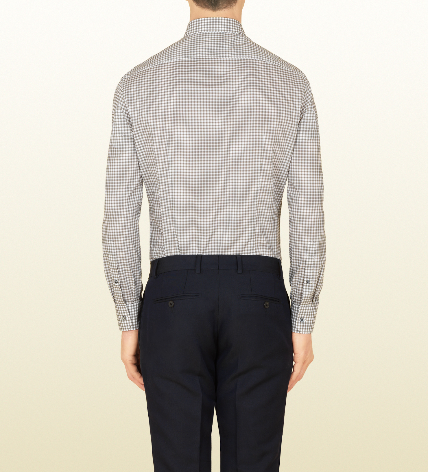 Gucci Check Pattern Classic Buttondown Shirt in Gray for Men Lyst