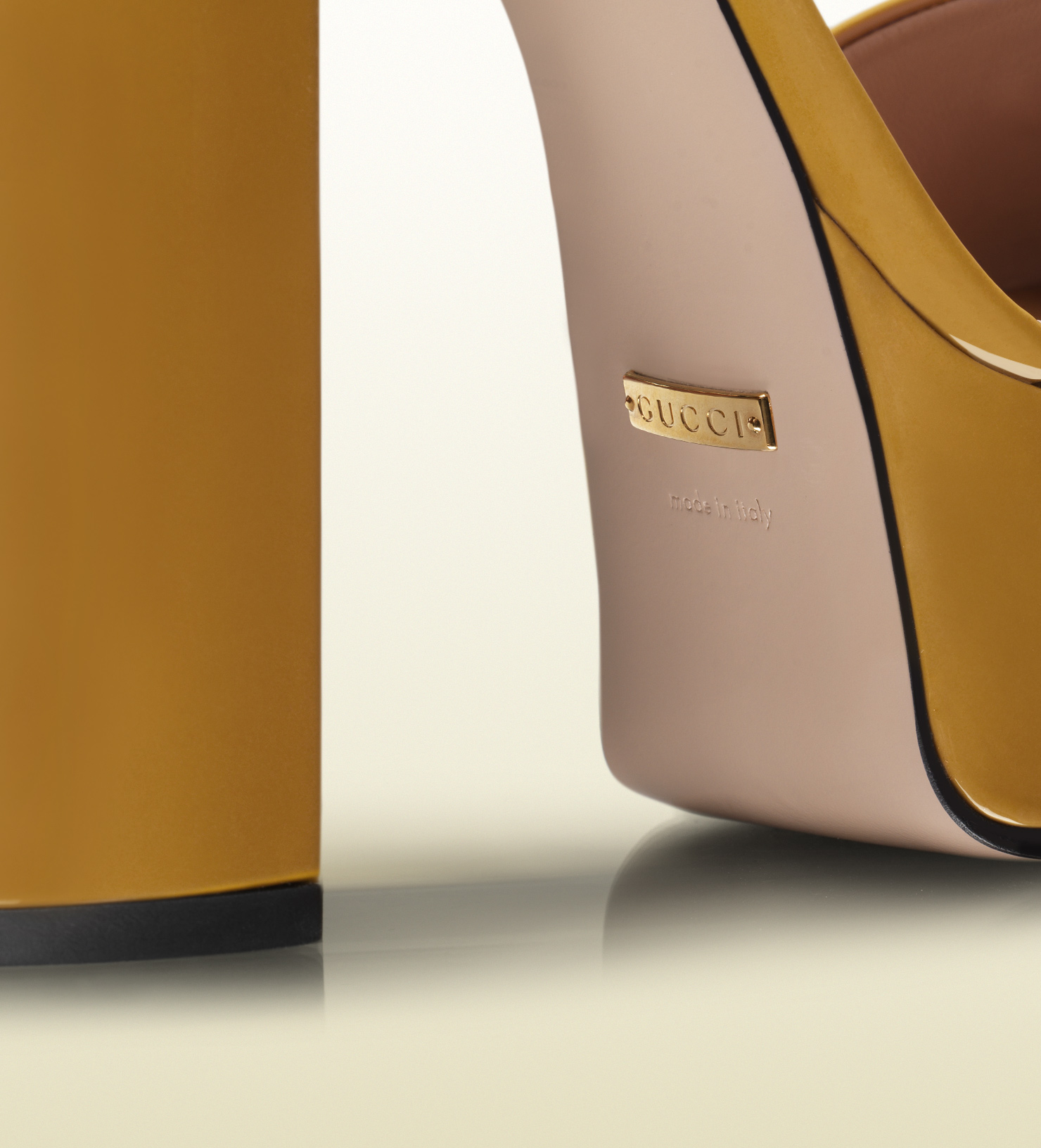 gucci heels yellow