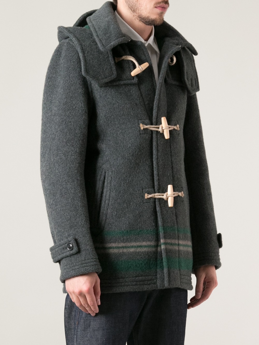 Lyst Harnold Brook Hooded Duffle Coat in Gray for Men