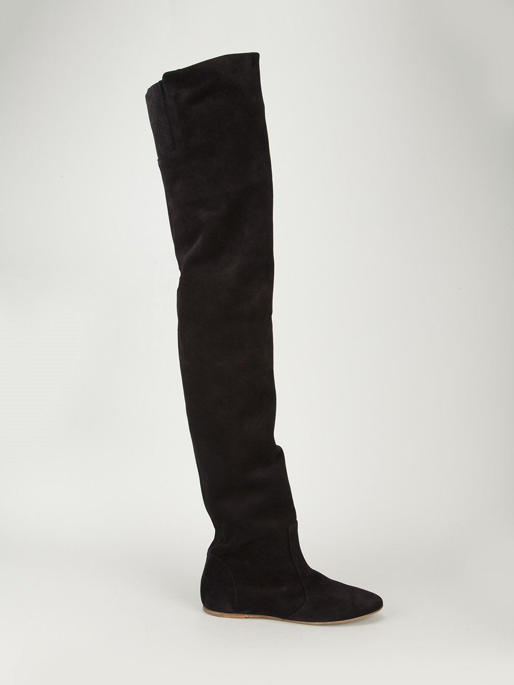 black suede thigh high boots flat