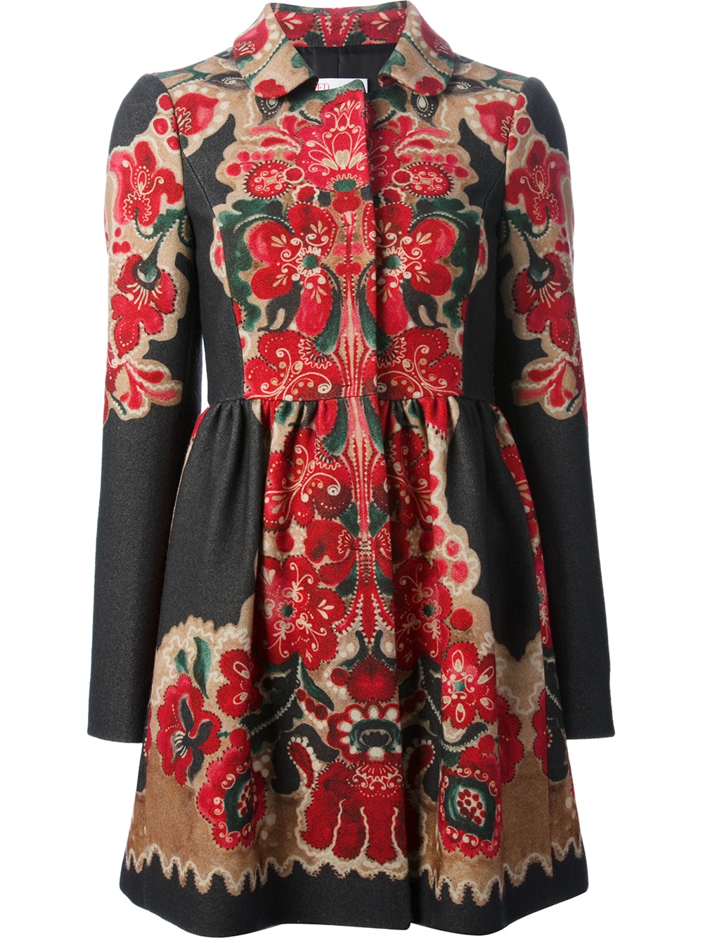 Lyst - Red Valentino Floral Print Coat