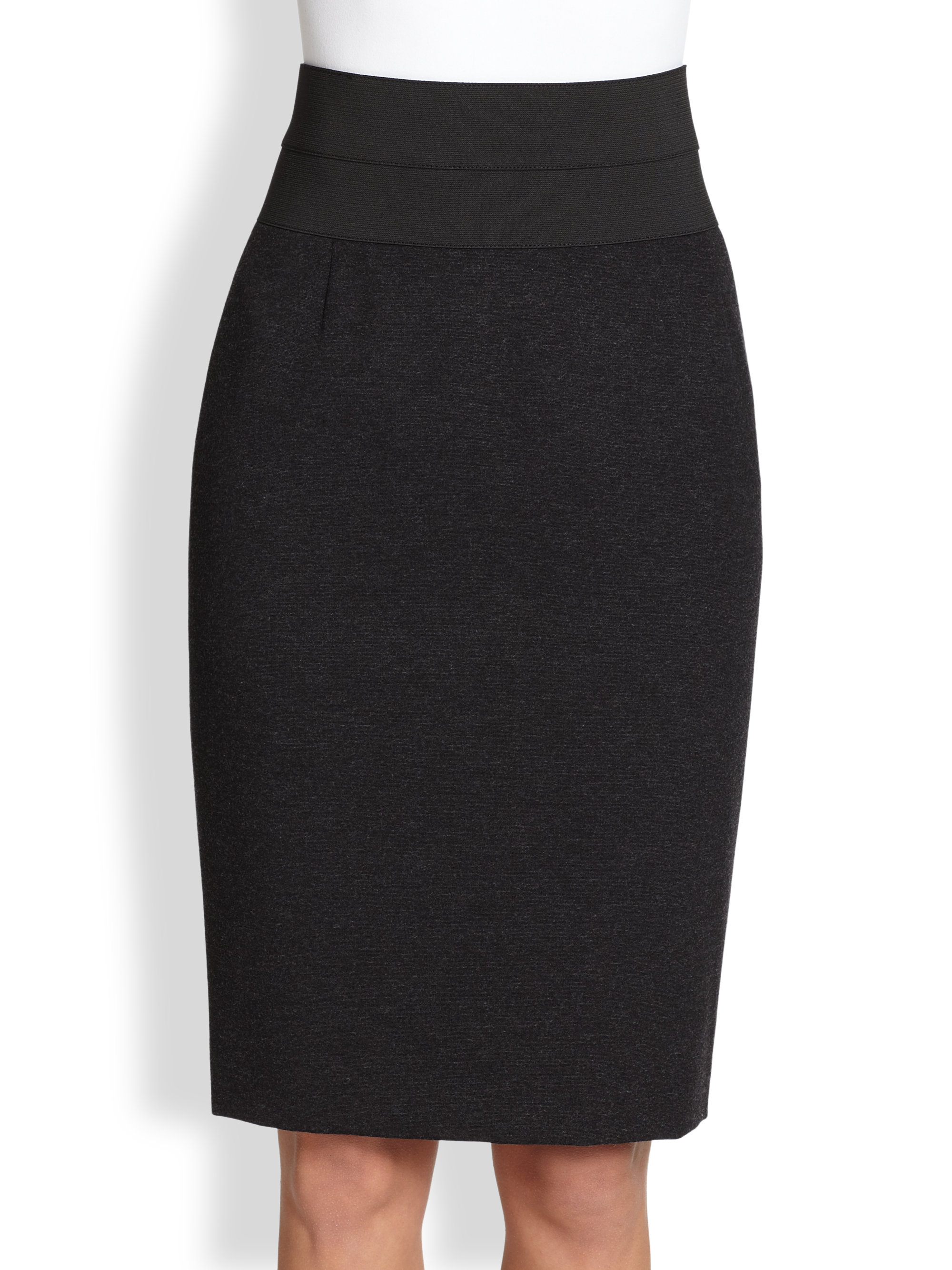 Akris Punto Jersey Pencil Skirt in Gray (CHARCOAL) | Lyst
