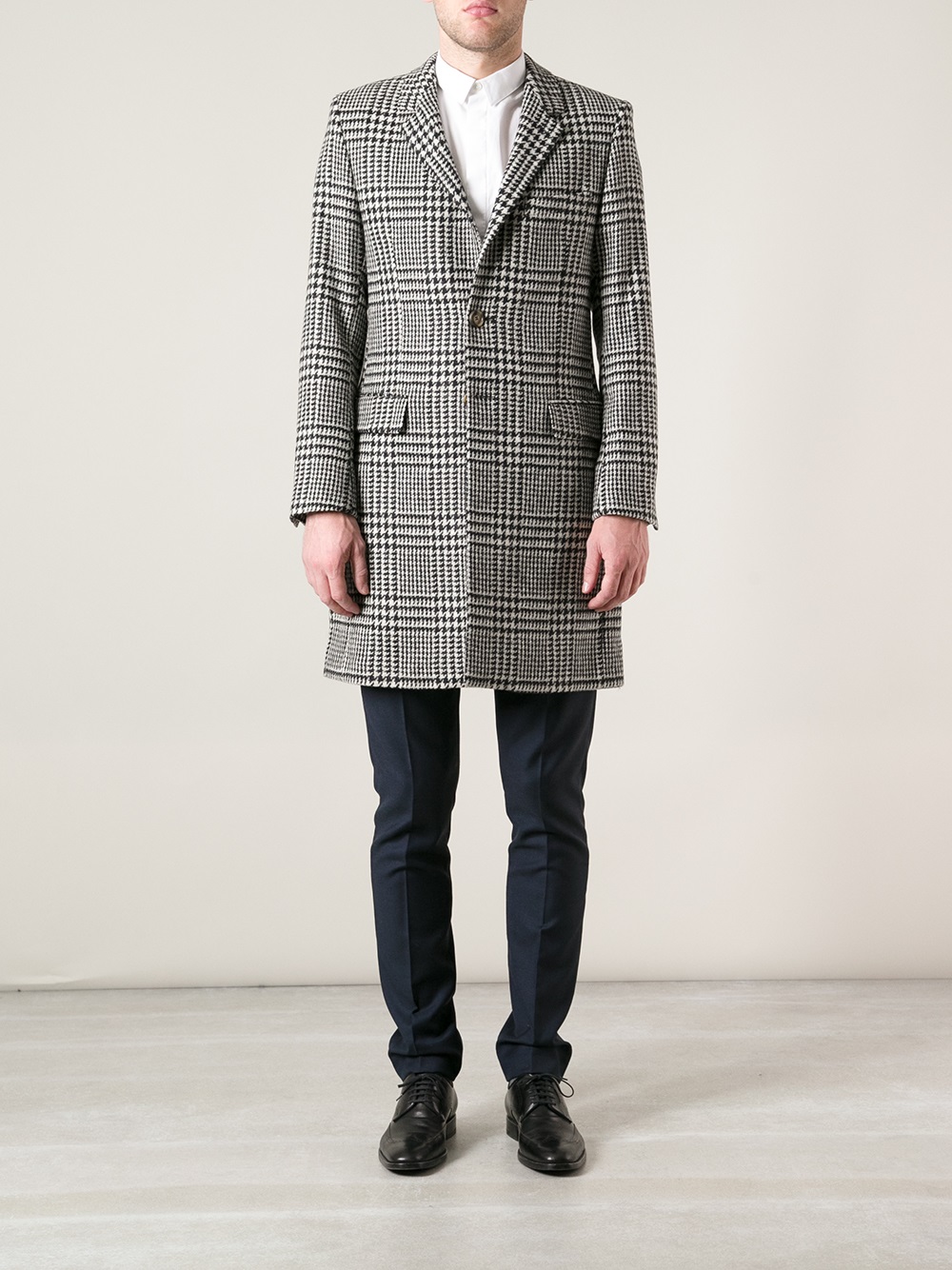 black and white check coat mens