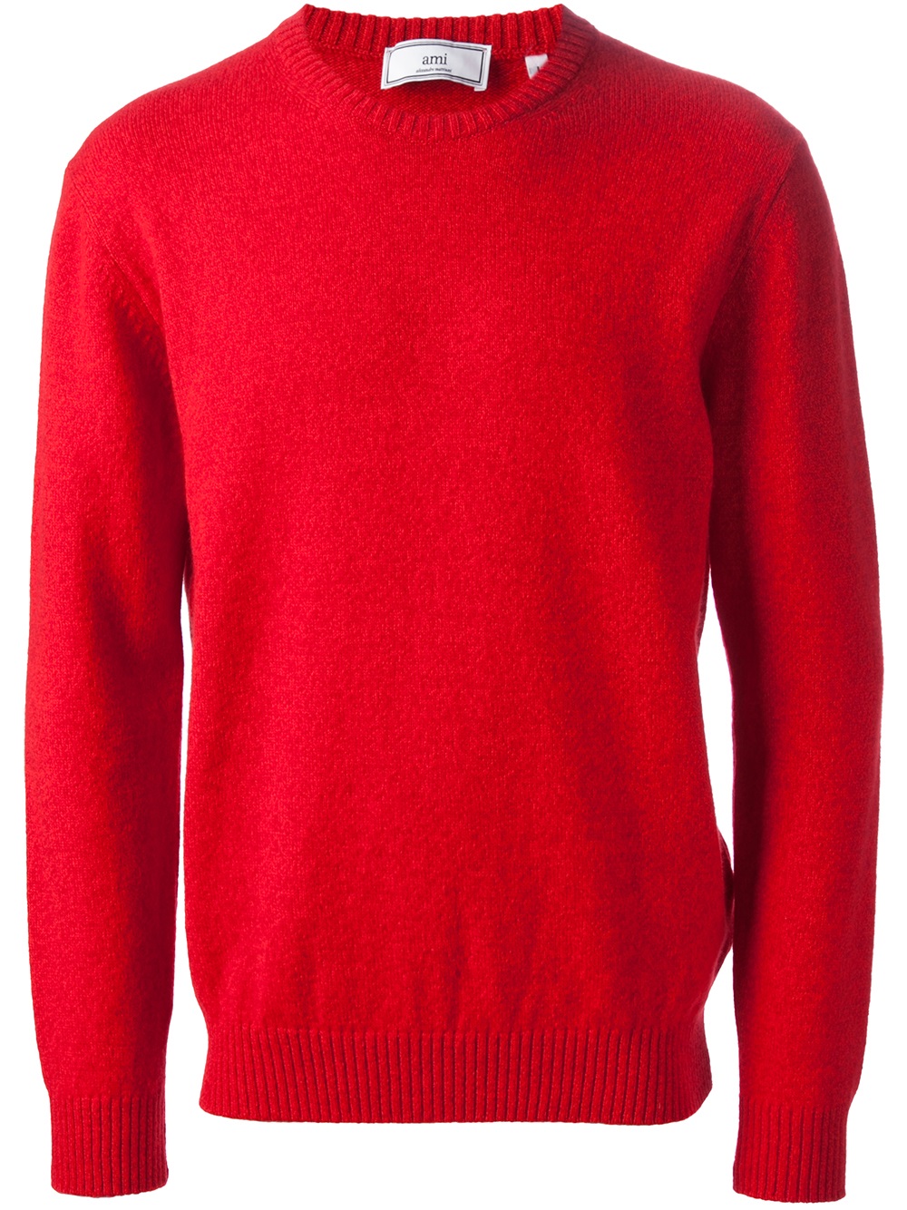 AMI Crew Neck Sweater in Red for Men - Lyst