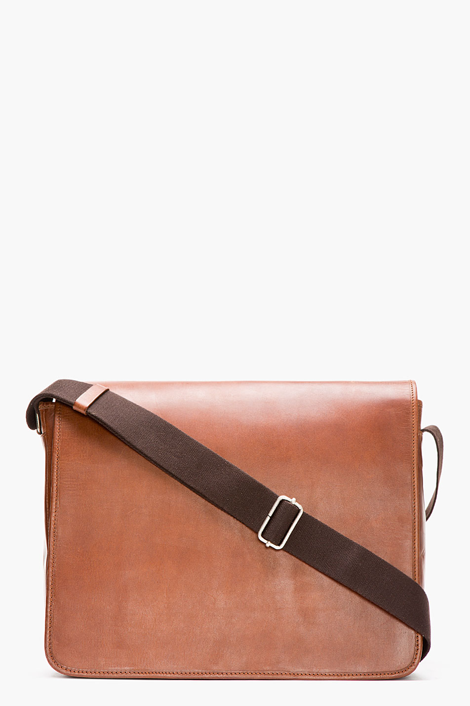 Lyst A.P.C. Brown Leather Messenger Bag in Brown for Men