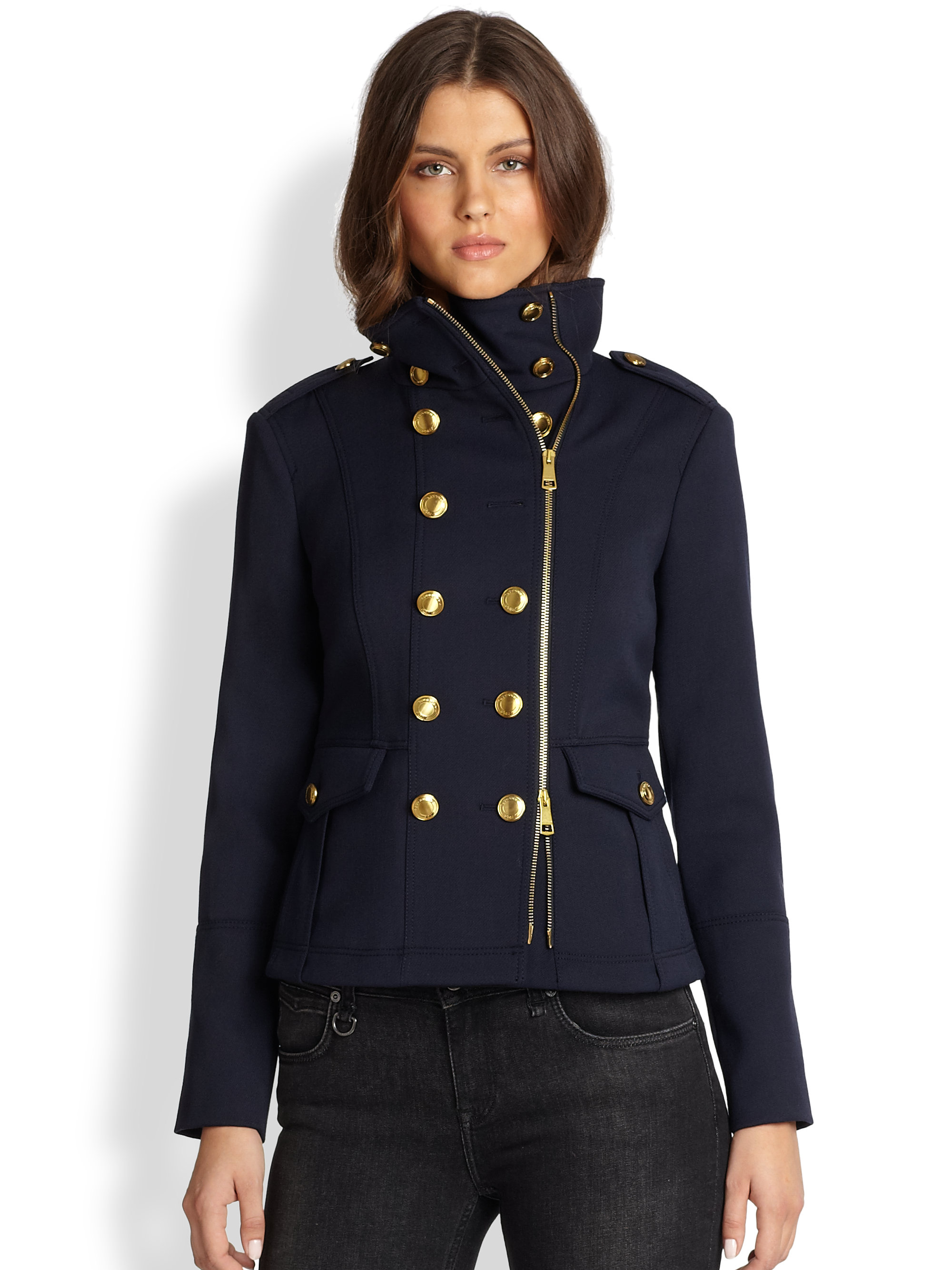 Burberry Brit Lightweight Military Jacket in Blue | Lyst