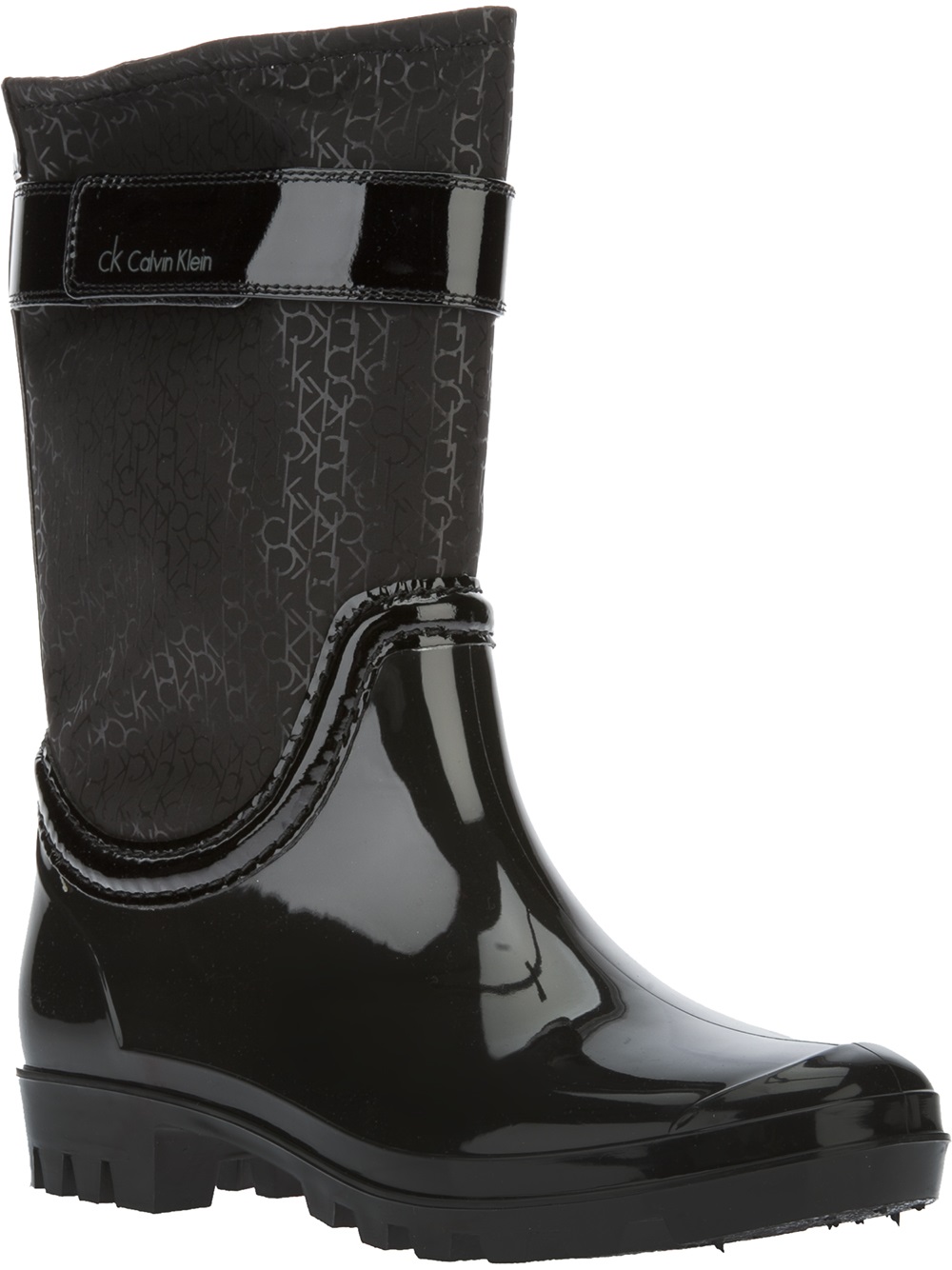 Calvin Klein Wellington Boot in Black - Lyst