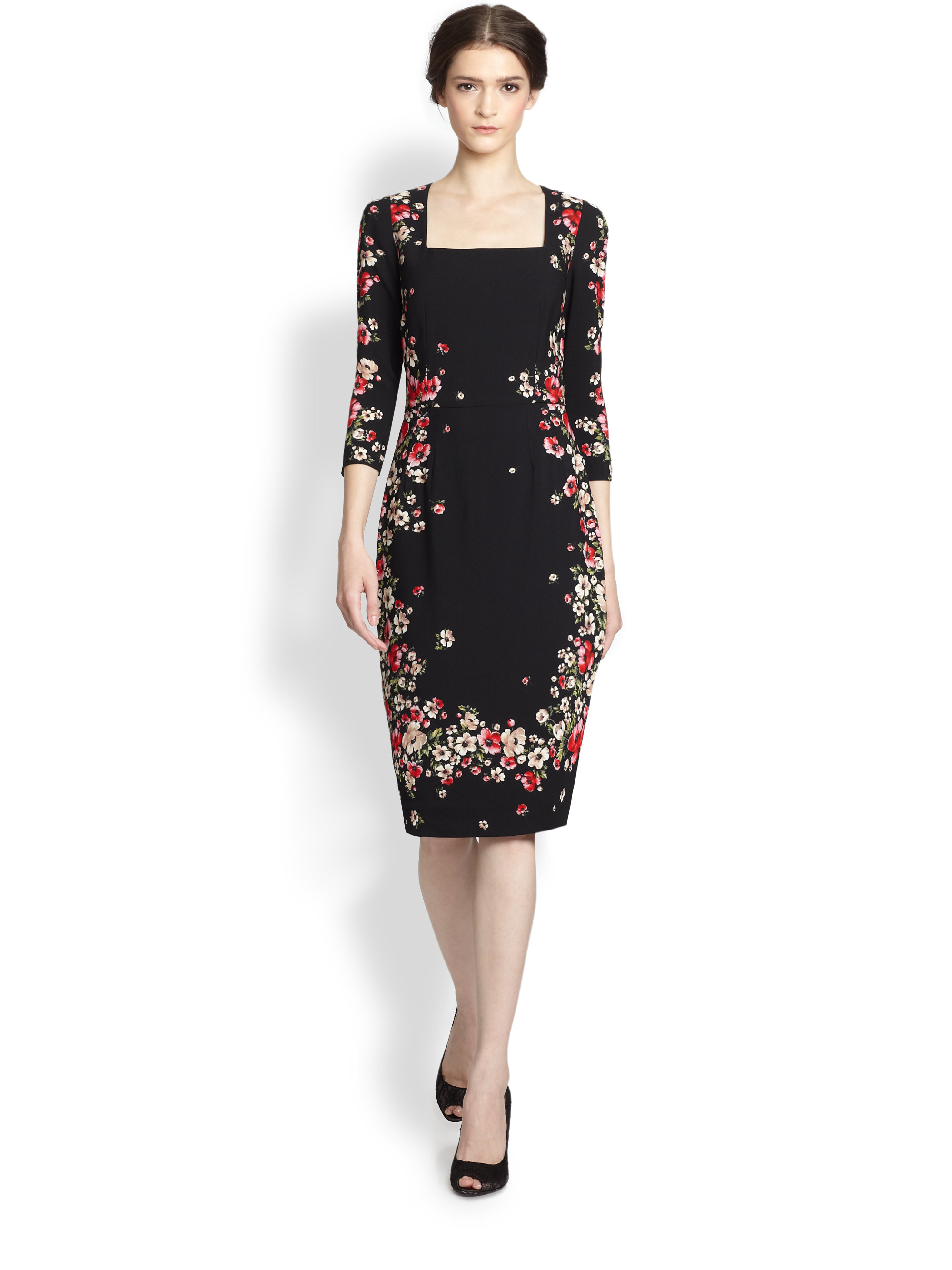 dolce gabbana black floral dress