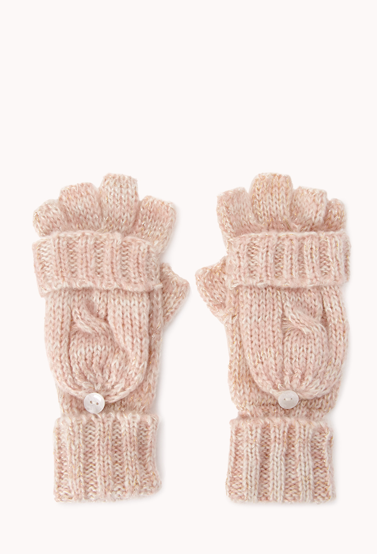 Lyst Forever 21 Fingerless Gloves W Mittens in Pink