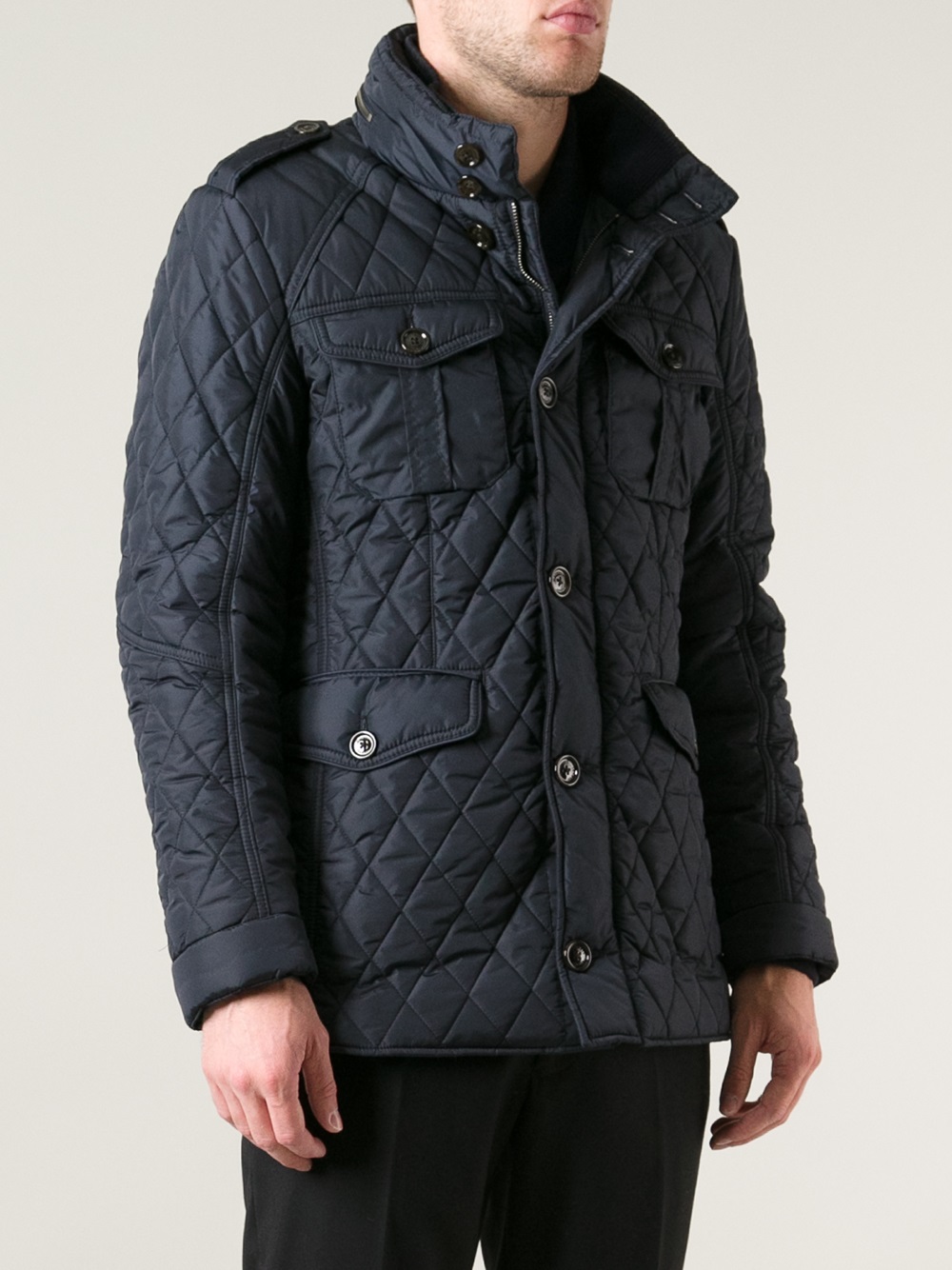Hackett Quilted Jacket in Blue for Men - Lyst