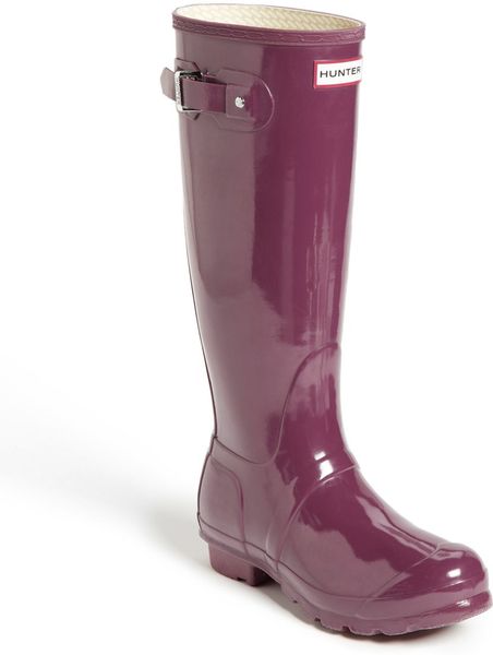 Hunter Women'S Original High Gloss Boot in Purple (Dark Olive) | Lyst