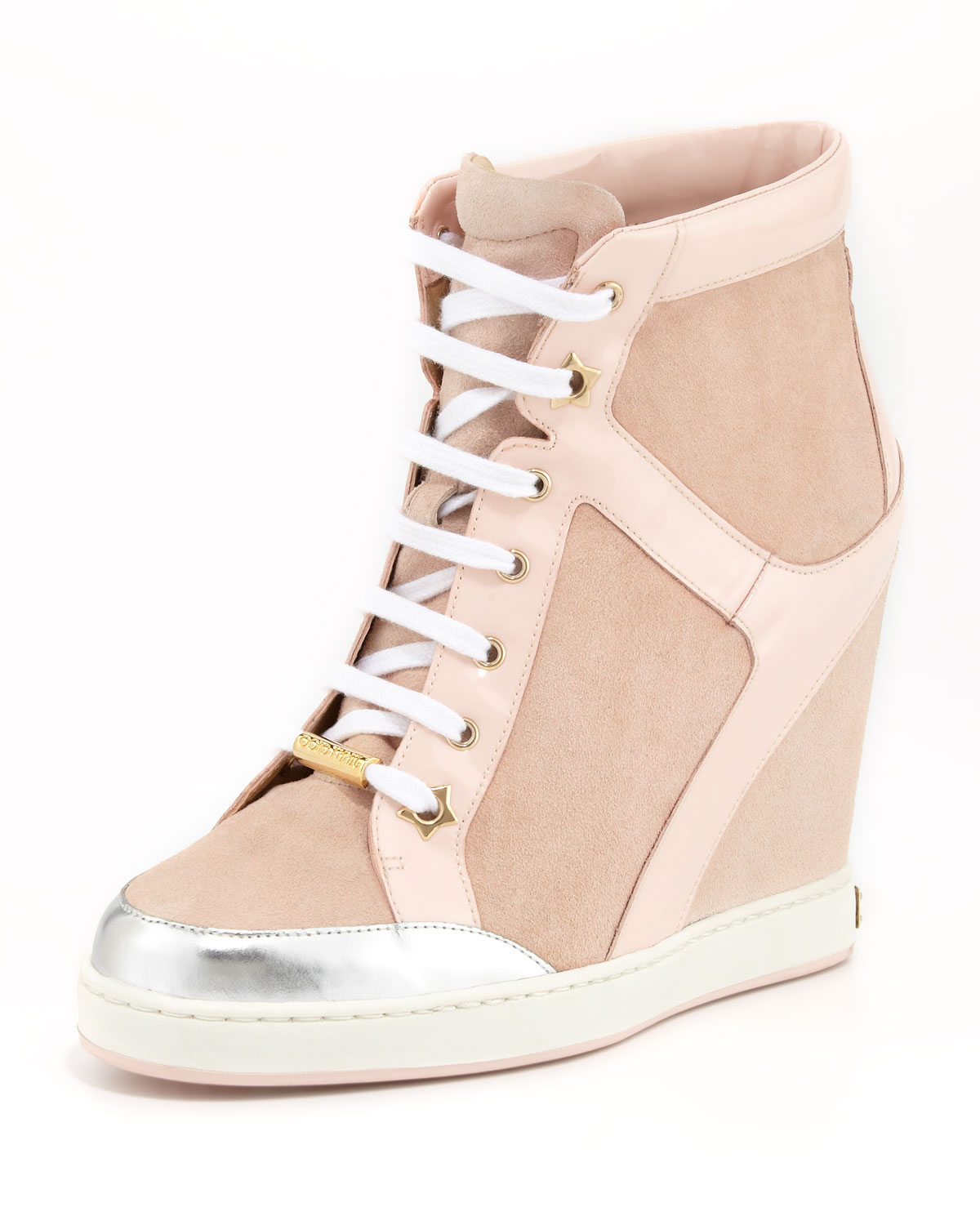 light pink wedge sneakers