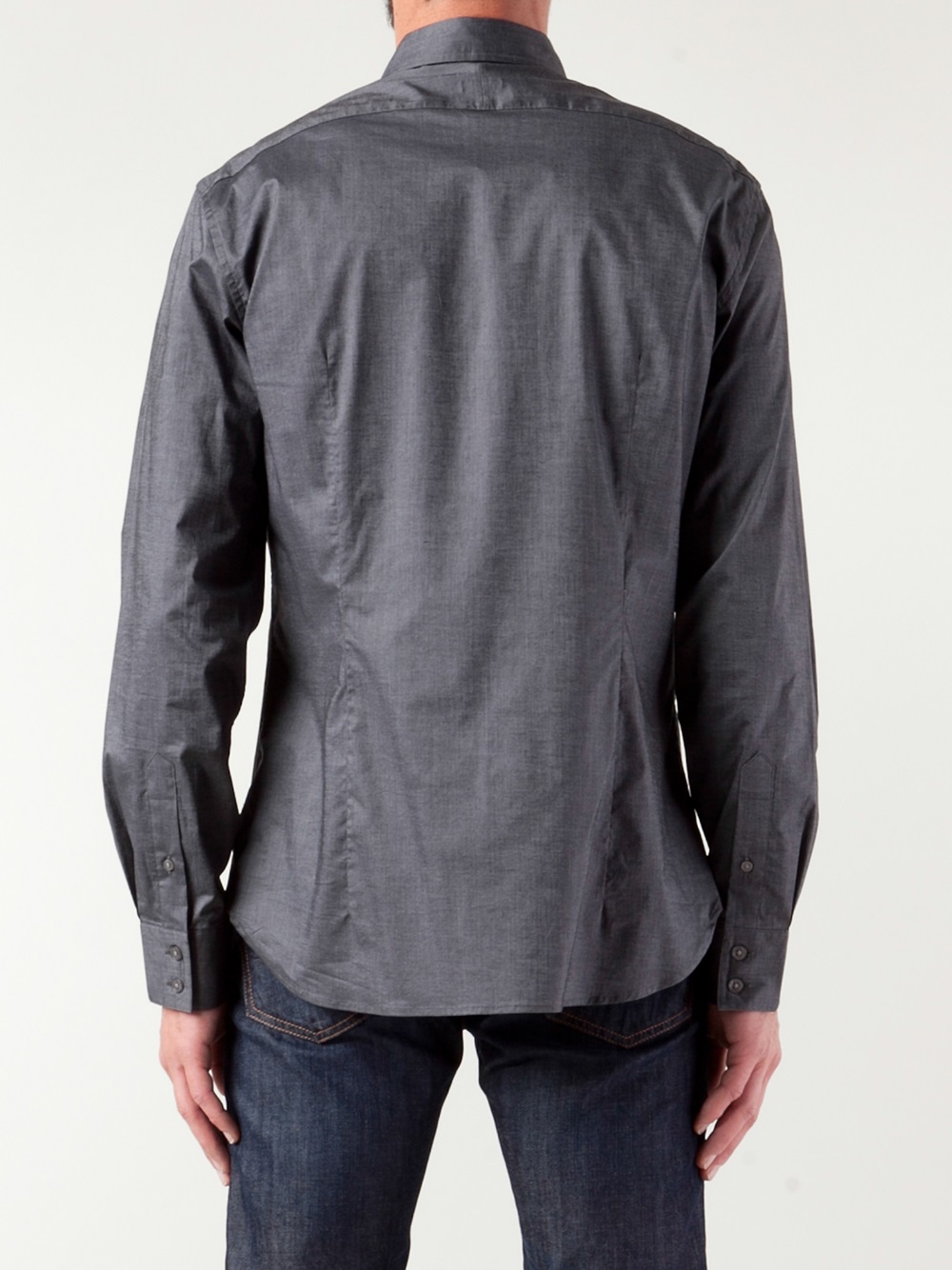 John Varvatos Button Down Shirt in Grey (Gray) for Men - Lyst