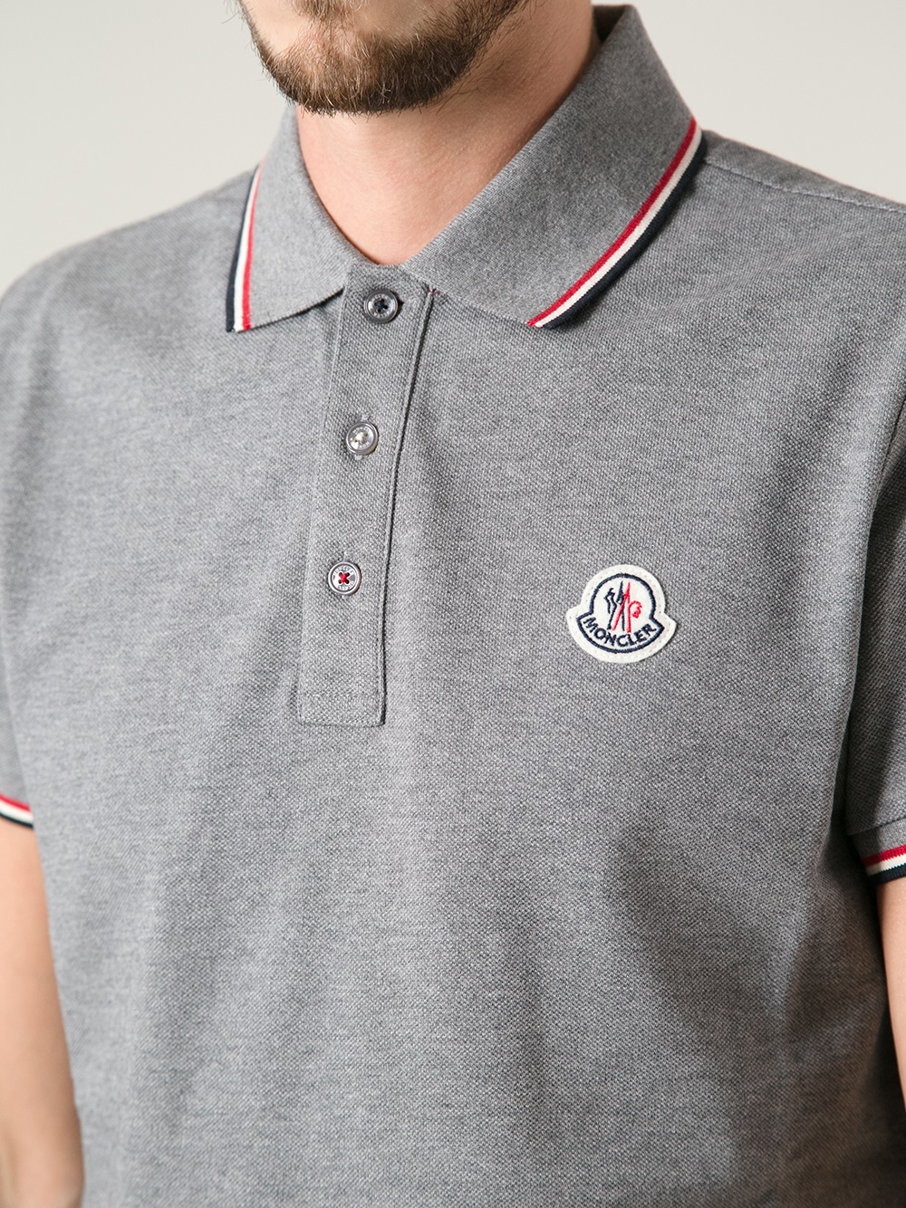 grey moncler polo shirt