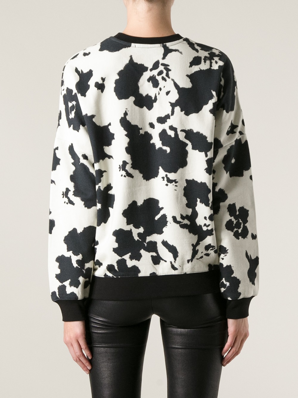 MSGM Cow Print Sweater in Black (White) - Lyst