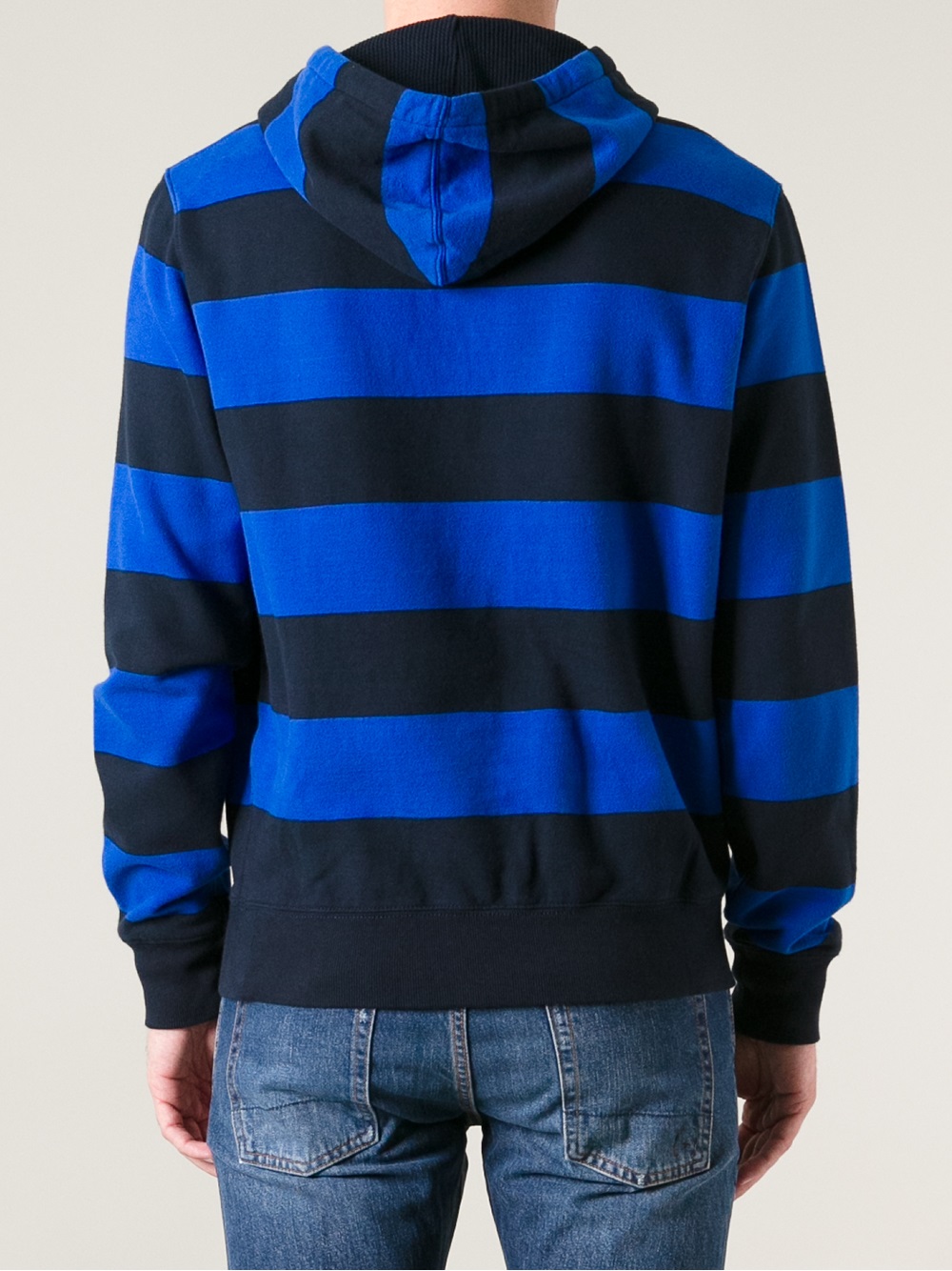 Polo Ralph Lauren Striped Hoodie in Blue for Men Lyst