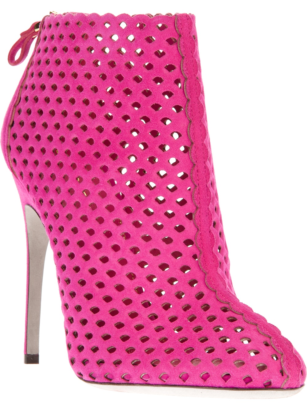 pink netted heels