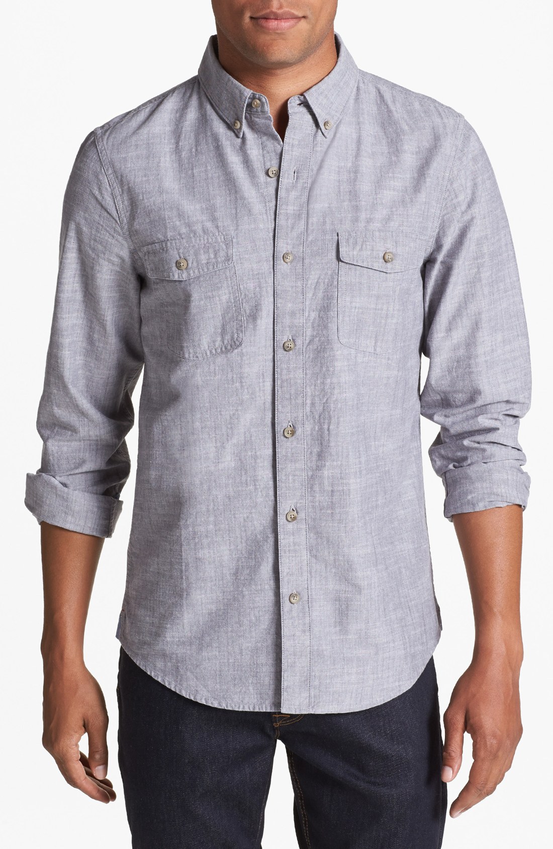 1901 Chambray Shirt in Gray for Men (Grey Chambray) | Lyst