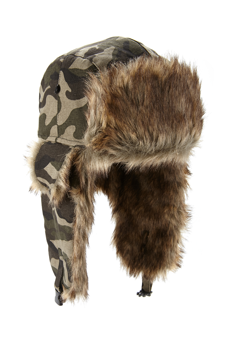 camo fur hat