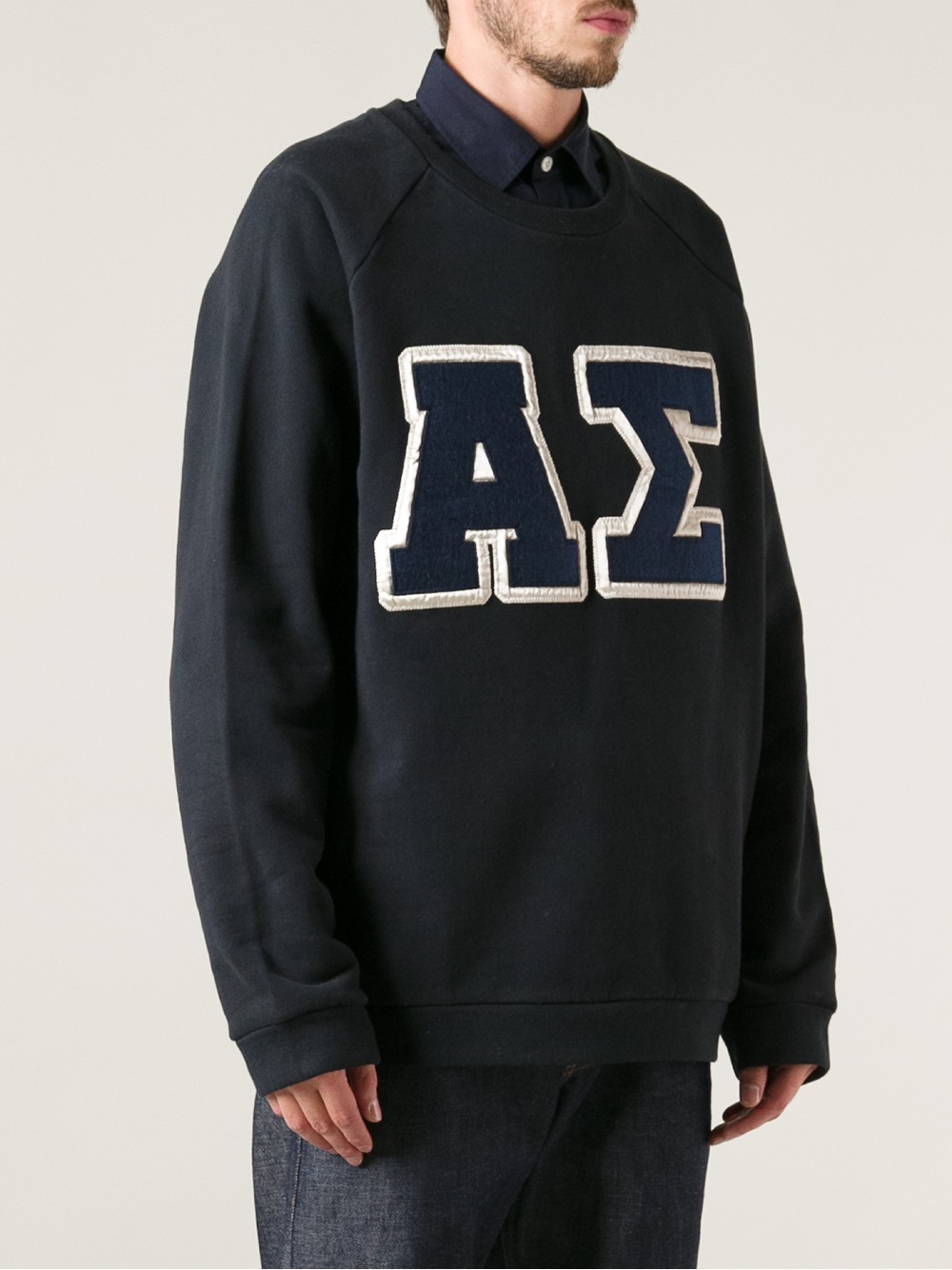 Acne Studios Alpha Sigma College Sweater in Blue for Men - Lyst