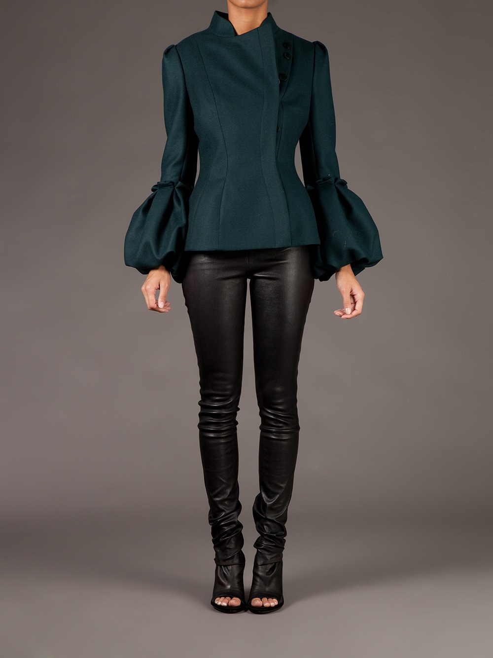 alexander mcqueen green leather jacket