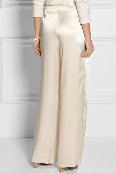 By Malene Birger Cosyna High-waisted Silk-satin Pants in Beige ...