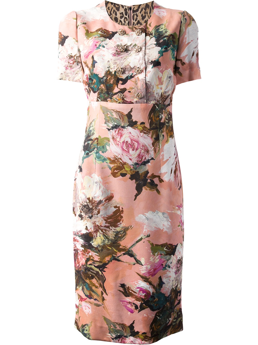 Lyst - Dolce & Gabbana Printed Mid Length Dress in Pink